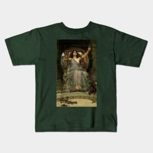 Circe Offering the Cup to Ulysses by John William Waterhouse Kids T-Shirt